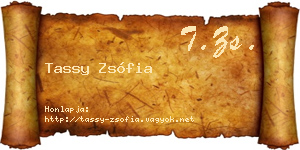 Tassy Zsófia névjegykártya